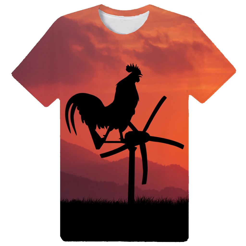 Забавные футболки с 3D принтом петуха, летние мужские и женские модные повседневные футболки с короткими рукавами, уличная футболка в стиле Харадзюку, топы одежды