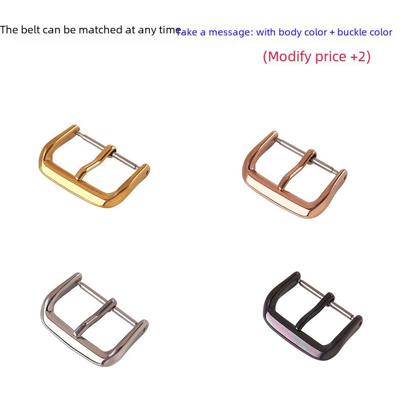 Ремешки для часов из натуральной кожи с простой пряжкой-штифтом - Верхний слой красного, белого, синего, фиолетового, розового цветов для мужчин и женщин