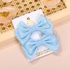 RAINBOW BOWS 2Pcs Yarn Bow Hair Clip Solid Crstal Bowknot Hairgripes for Girls Elegant Womens Boutique Hair Accessories