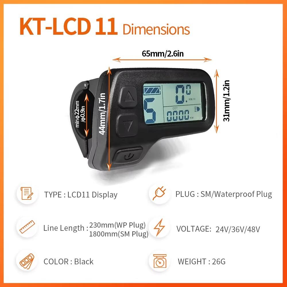 Electric Bicycle Display Screen 24V 36V 48V for KT Controller E-bike Accessories Parts KT Display KT-LCD11 Mini Display
