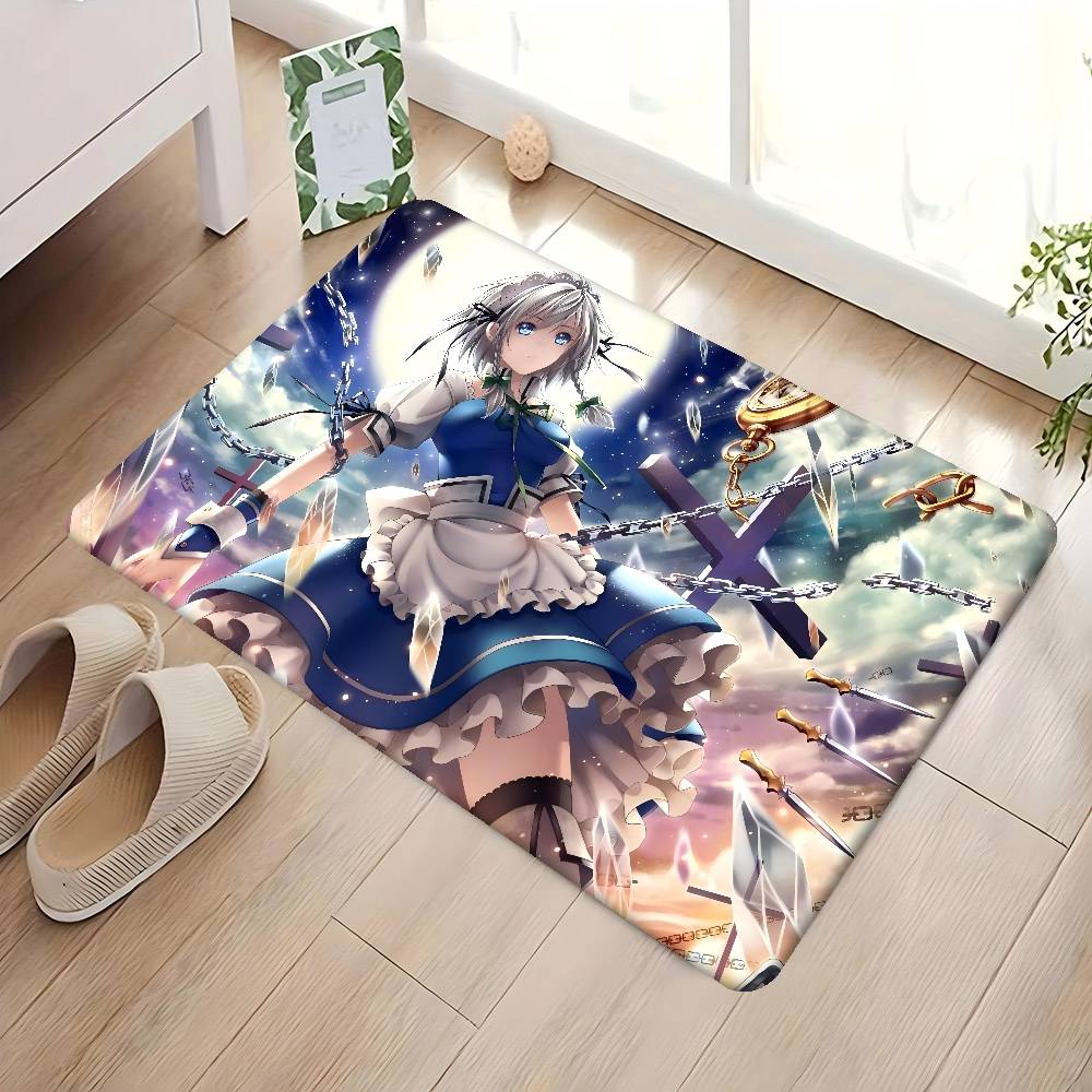 Sakuya Izayoi Cartoon Floor Mat Cheaper Anti-slip Modern Living Room Balcony Printed Bedside Mats