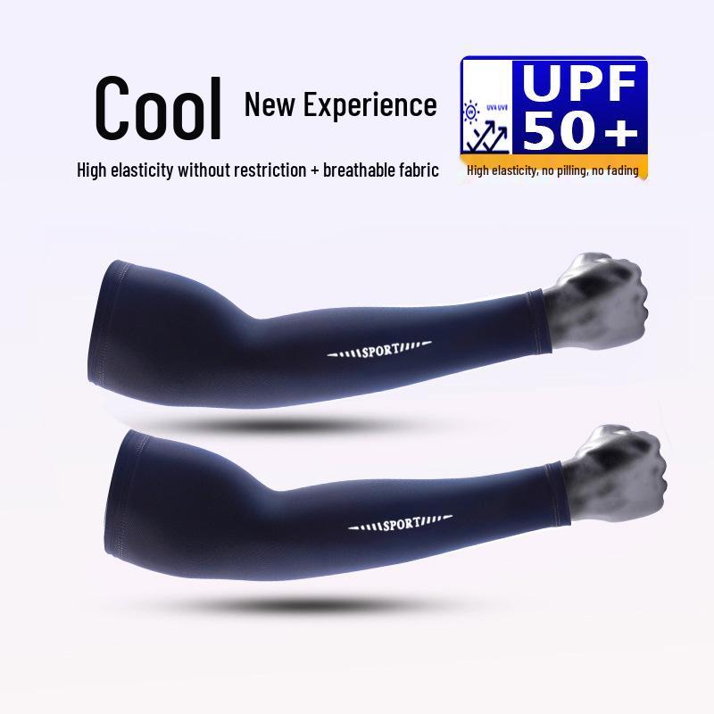 Men's Outdoor Ice Silk Sun Protection Sleeves for Cycling, Driving, and Fishing - Breathable and Cool.