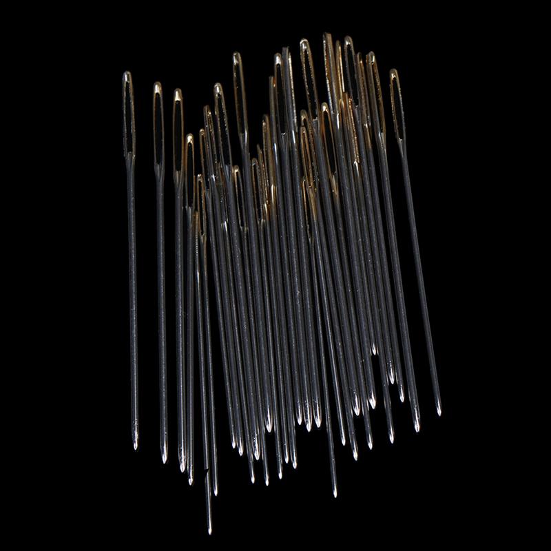 30 шт. иглы для ручного шитья с золотым глазом, иглы для вышивки крестом с нитевдевателем