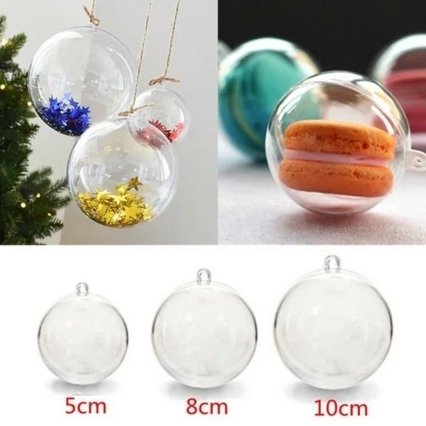 5 шт. Прозрачный шар, подвеска в виде рождественской елки, рождественское подвесное украшение, держатель для подарочной коробки с конфетами и конфетти, декор для вечеринки и свадьбы