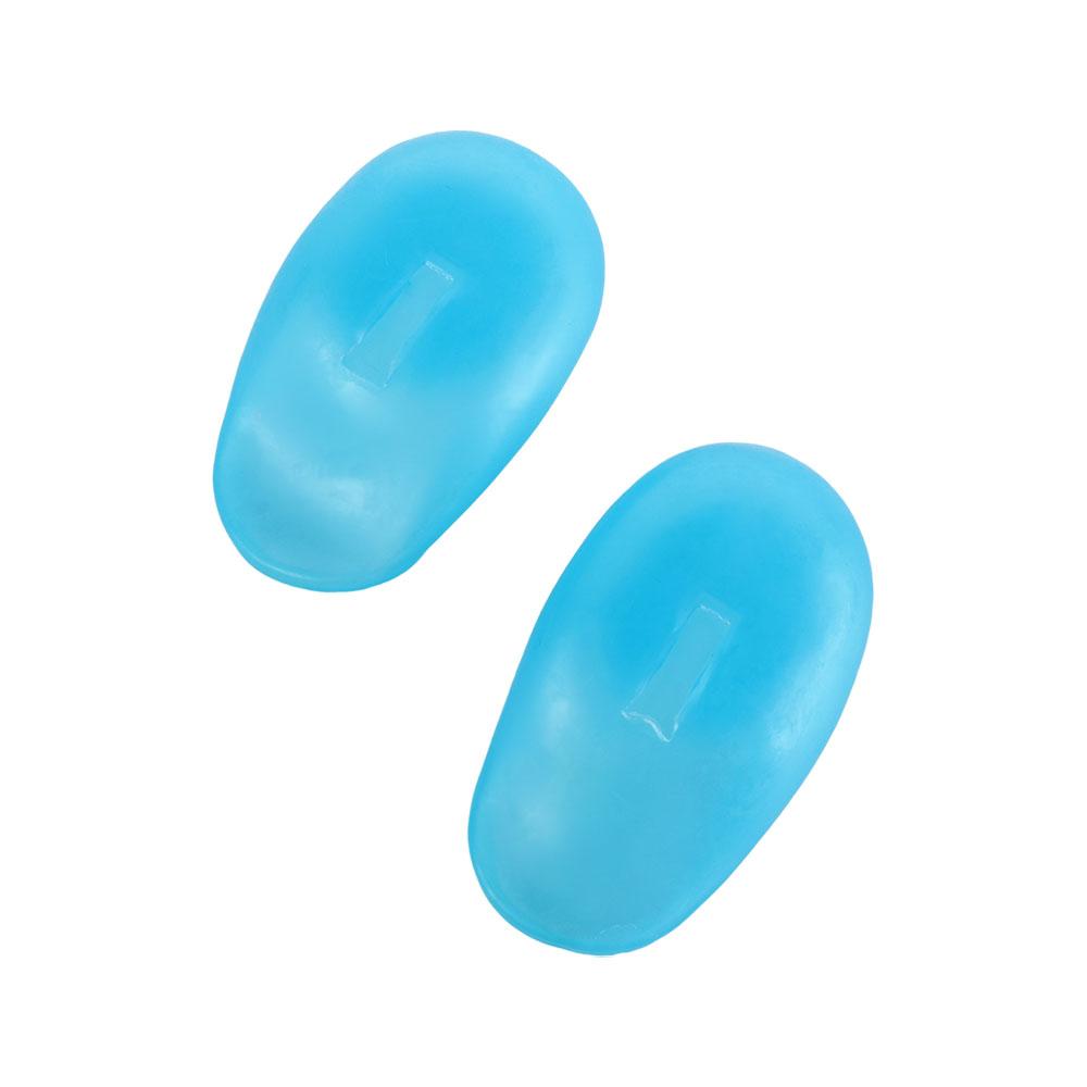 2pcs Blue Hairdressing Ear Cover Reusable Salon Ear Shield Silicone Ear Cover