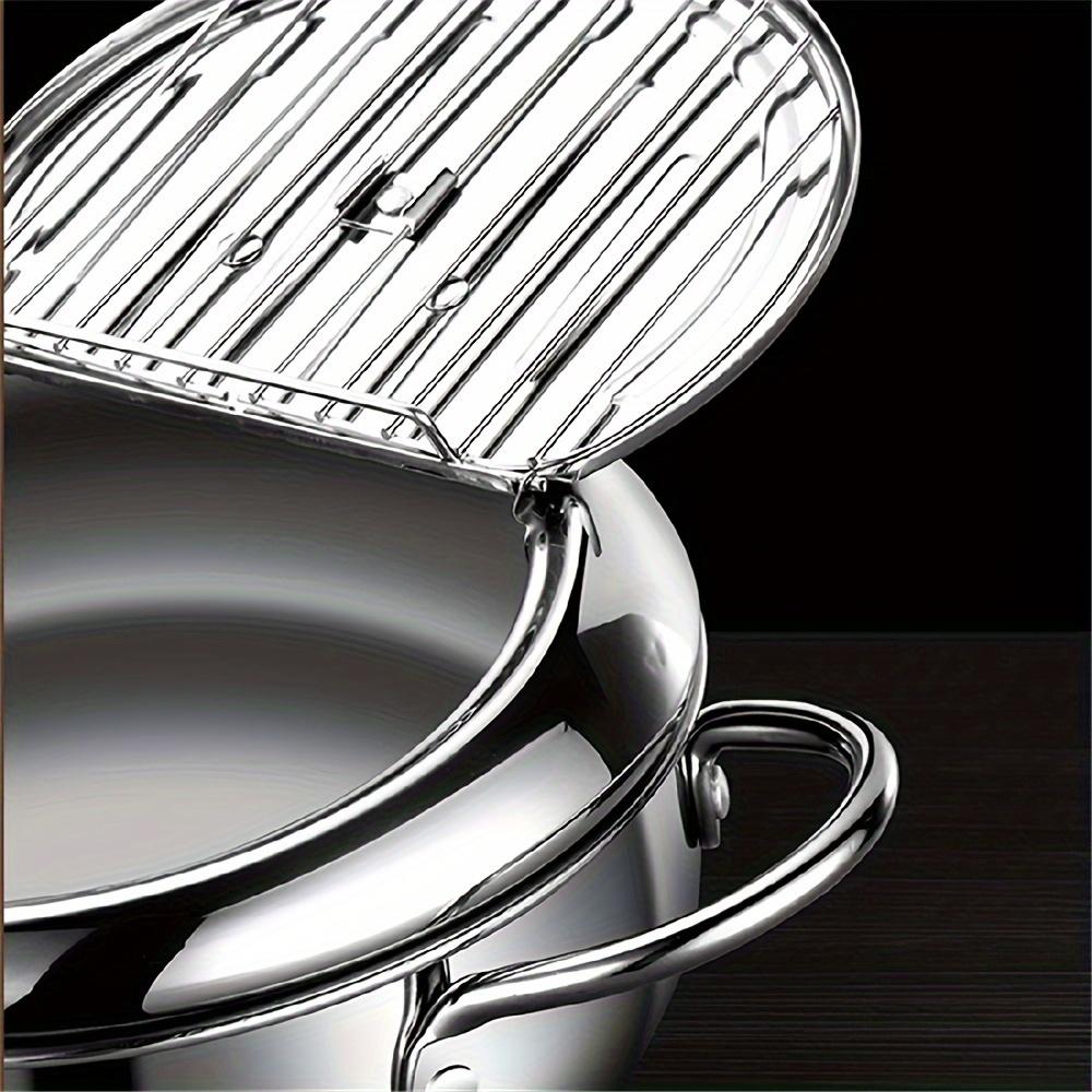 Фритюрница из нержавеющей стали с термометром и крышкой - фритюрница темпура в японском стиле с подставкой для сушки