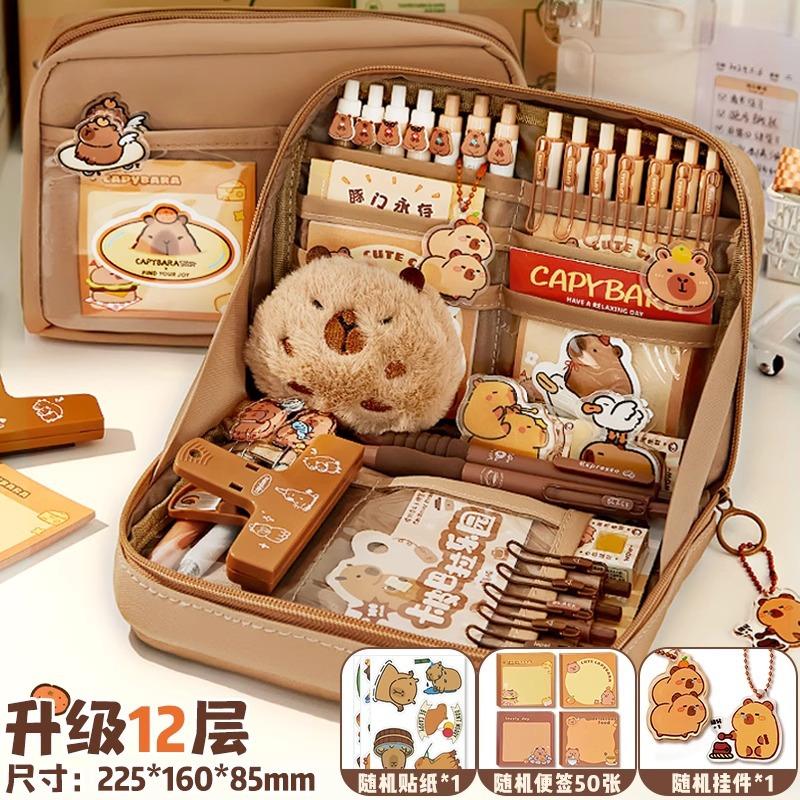 12-layer Panda Pencil Case, Large Capacity, High-value Stationery Box for Boys and Girls, Cute Junior High School Stationery, Pencil Case.