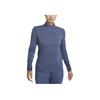 Dri-Fit Swift Solid Stand Collar Half-Zip Quick-Dry Long Sleeve T-Shirt Women Tops Phenomenal-Blue FB4439-491