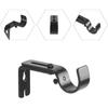Lot de 4 supports muraux réglables pour tringle à rideau en acier inoxydable noir - Ø int. 25,4 mm, charge 20 kg