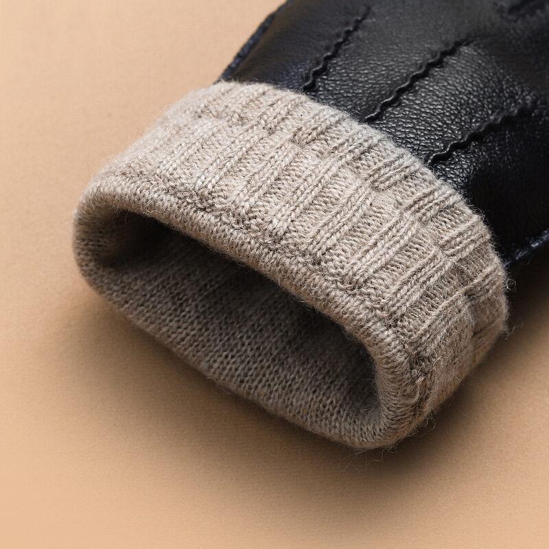 Мужские зимние мягкие теплые перчатки для сенсорных экранов, однотонные, простые, для вождения, верховой езды, ветрозащитные перчатки