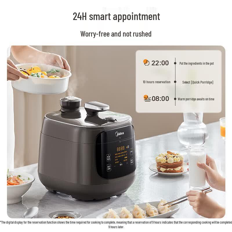 Midea 5L Smart Electric Pressure Cooker with Dual Inner Pots CN plug (adapter included)