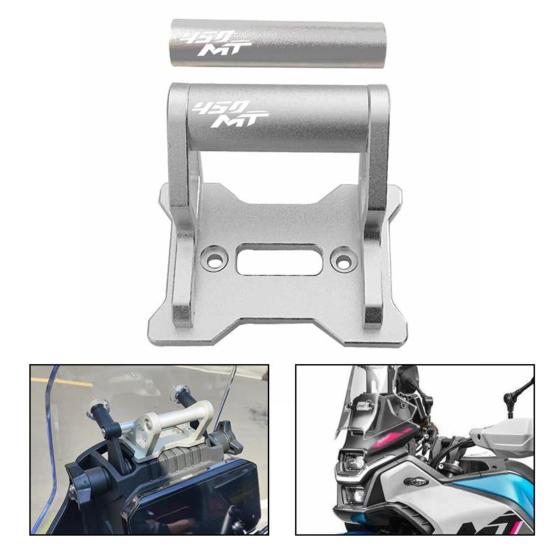 Motorcycle Accessories CNC aluminum GPS Phone Holder Stand Navigation New Extension Bracket For CFMOTO 450MT 450 MT 2024-2025