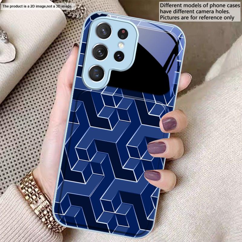 Абстрактная геометрическая сетка Для Samsung S26 S22 S8 9 10 S20 Ultra S21 Pro S22 Plus S23 FE S24Ultra S25 Edge S24+ Стеклянный чехол для телефона