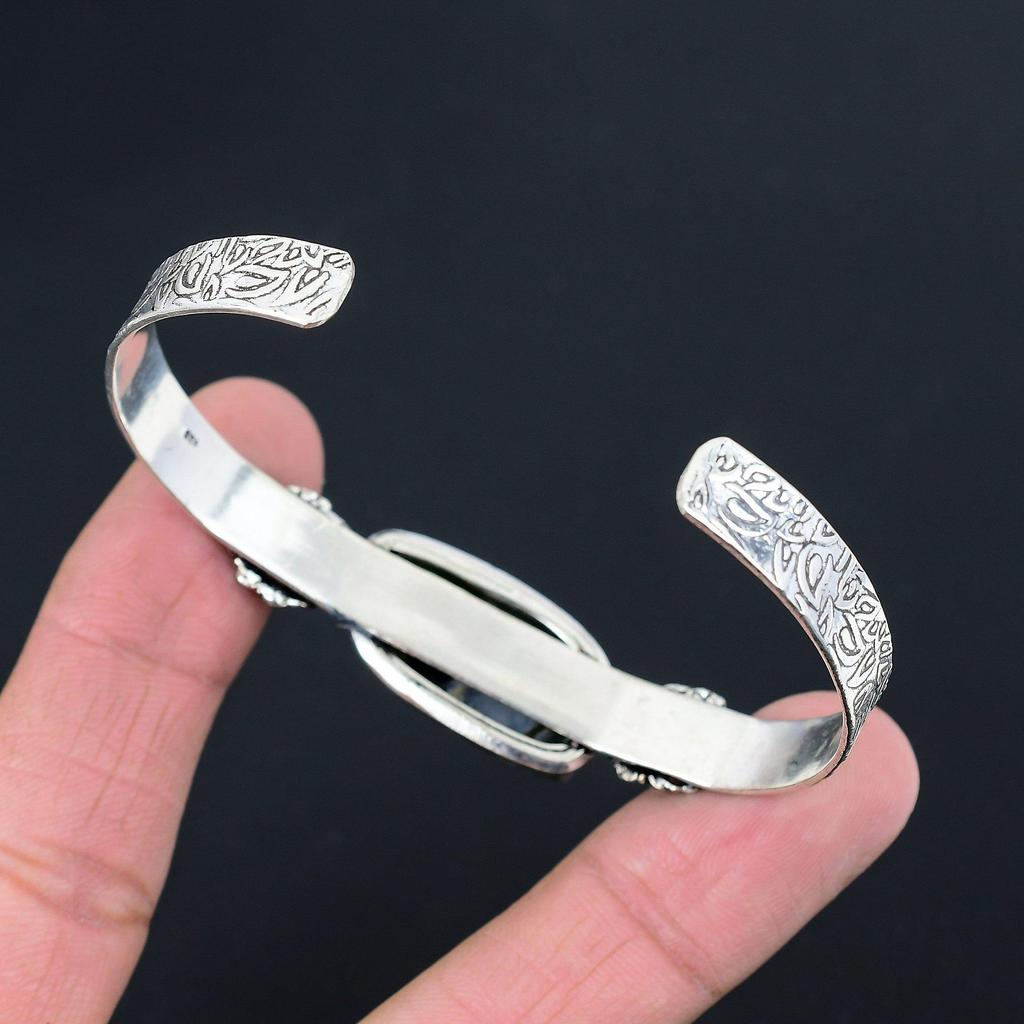 Распродажа ко Дню дочери Маркиз Дымчатый агат Драгоценный камень Браслет ручной работы Серебро 925 пробы