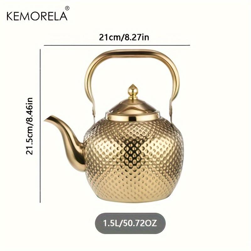 KEMORELA 1 шт. чайник из нержавеющей стали 1,2/1,5/2 л, чайник с фильтром, чайник для отеля, кофейник, индукционная плита, чай