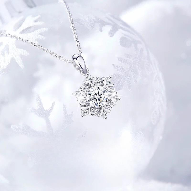 Ожерелье со снежинками и принтом первого снега, легкая роскошная подвеска на ключицу в стиле рождественского дня
