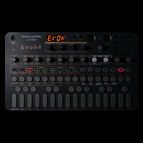 SONICWARE LIVEN Evoke [Acoustronic Synth X Granular Effects] A Portable, Battery-powered Synth with Built-in Speaker, Ideal for Creating Cinematic Amb