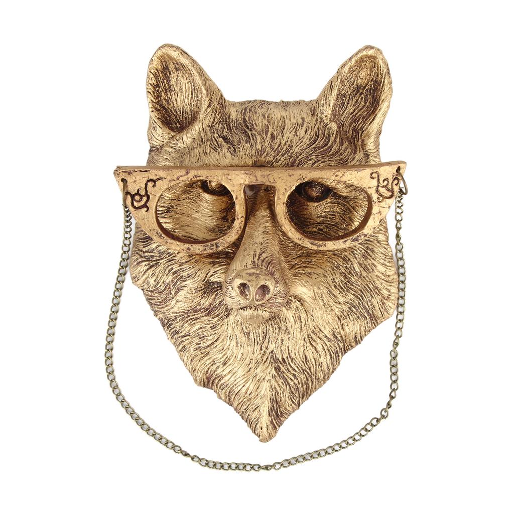 Home Decor Waterproof Bronzed Resin Animal Hanging Sculpture Sunscreen Animal Head Wall Hanging Ornaments Home Decor