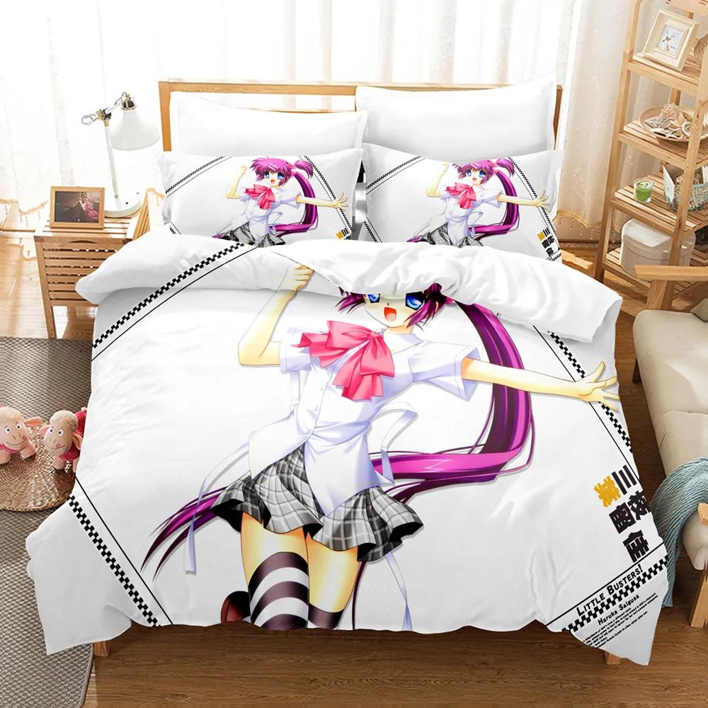 3D Print Anime Little Busters Bedding Set Boys Girls Twin Queen Size Duvet Cover Pillowcase Bed Kids Adult Home Textileextile