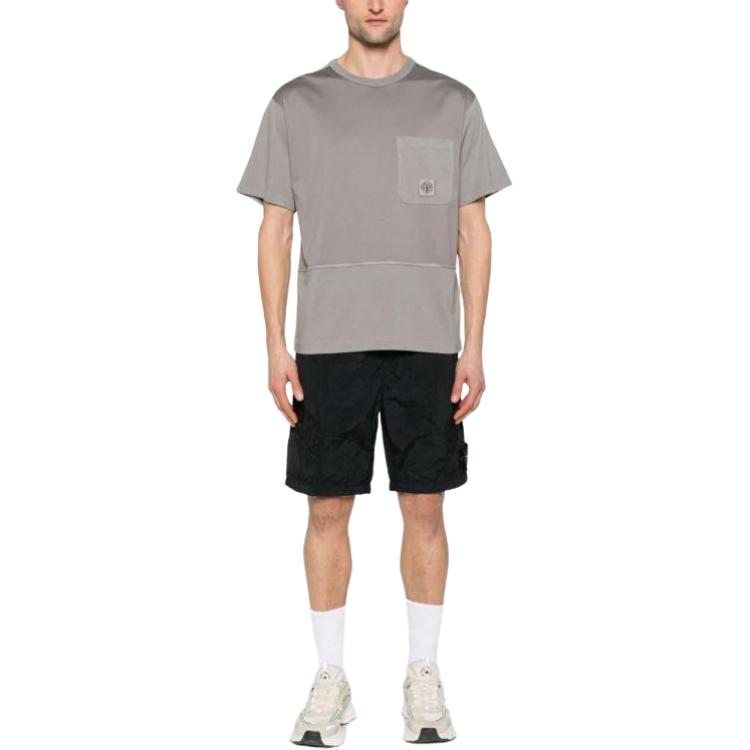 STONE ISLAND Compass badge Crinkled Shorts 8015L1719-V0029