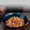 Chinese Wok with Wooden Handle for Induction Cooking Manual Forged Iron Non-Coated Stir Fry Pan
