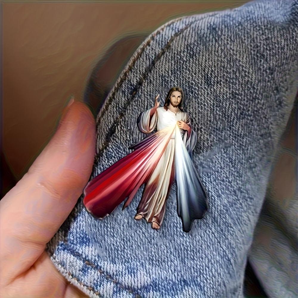 2D Flat Holy Inspired Acrylic Brooch Unisex Fashion Accessory for Coat Sweater Scarf