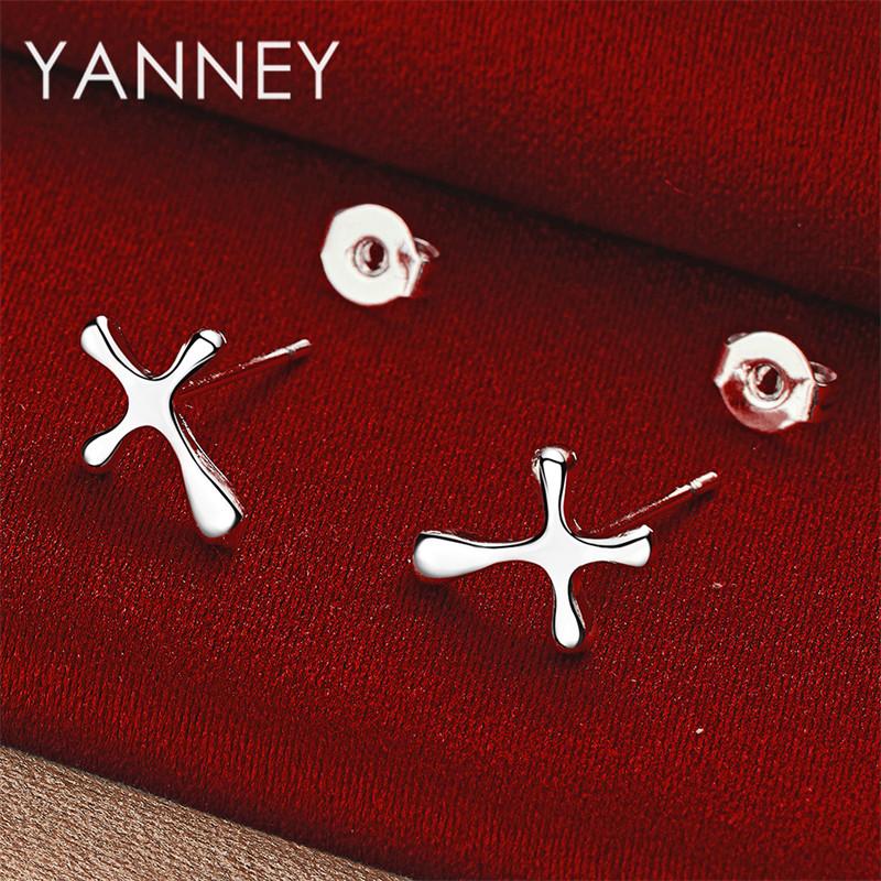 Luxury 925 Sterling Silver Exquisite Cross Earrings for Women, Stylish Party Accessories, Wedding Jewelry