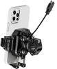 Kaedear Quick Adjuster QI & USB Motorcycle Phone Holder (Clamp / Charging, Air Mount Vibration Absorption, Side-Button Clearance) KDR-M33A-HB