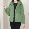 Двусторонний флисовый худи-кардиган для женщин, новый осенне-зимний свободный плюшевый плащ из искусственной овчины для женщин