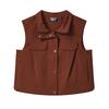 Наследие Мода Повседневный Универсальный Легкий Рабочий Стиль Воротник Тканый Жилет Женские жилеты F11W538704FBN