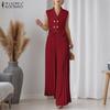 Women Sleeveless Vest Tops and Wide Leg Pants Casual Two Piece Suit Sets