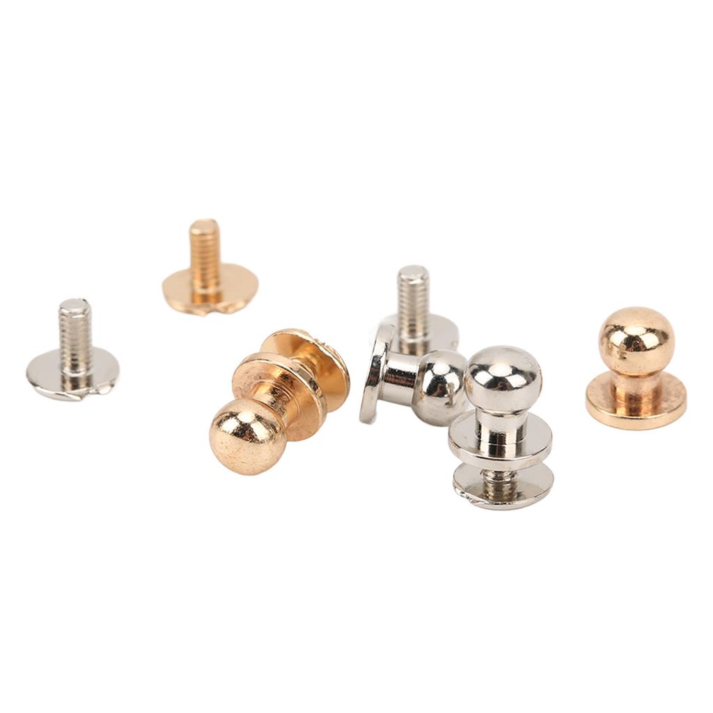 200 шт. винтов Чикаго 0,3x0,2 дюйма, из чистой меди, глянцевые, прочные, с круглой головкой, кожаные заклепки для сумки, чемодана