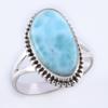 Natural Republic Larimar Gemstone Handmade 925 Sterling Silver Ring S.9" e5q69