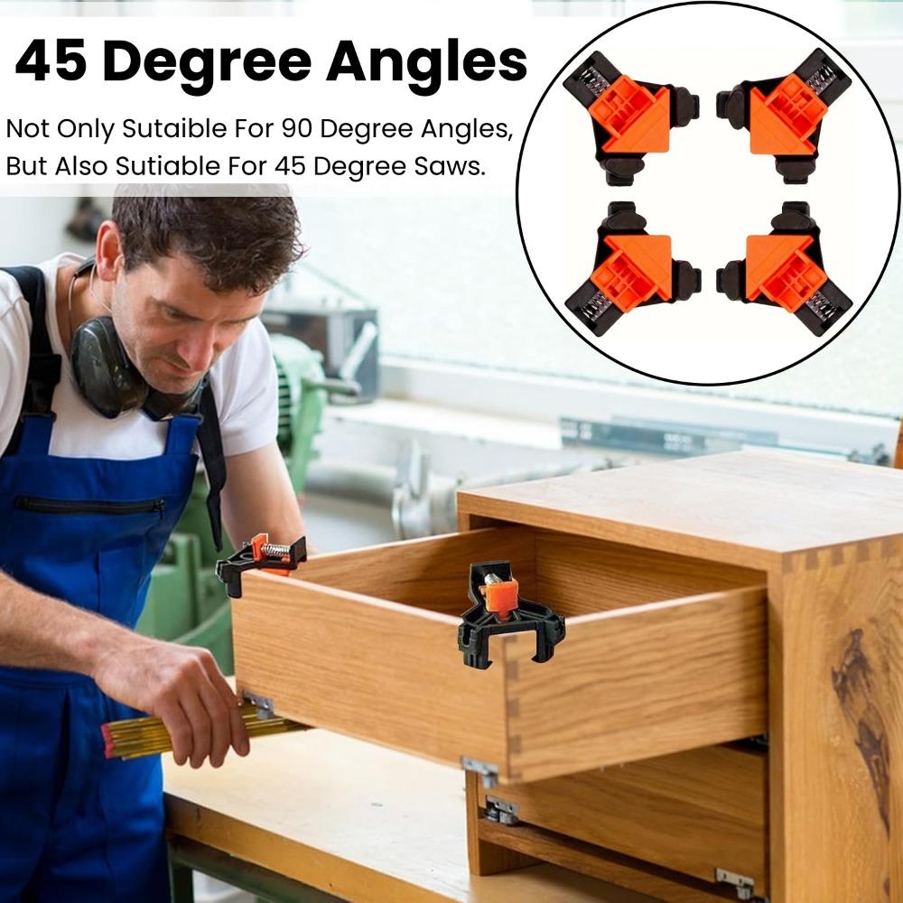 8pcs-1pcs 90 Degree Woodworking Corner Clamps Quick Adjustable Spring Clamp Ffor Woodworking Frames Home Punching Installer Tool