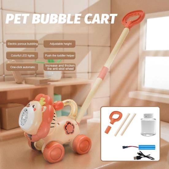 Dog Bubble Machine for Toddlers Portable Bubble Maker Blower Toy with Lights Large Output Rechargeable Lion Elephant Shape Indoor Outdoor Play Toys