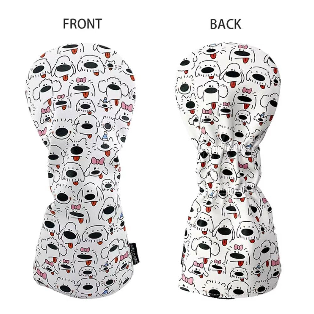 Cartoon Printed Golf Club Head Cover PU Leather Golf Club Protector Golf Supplies