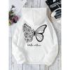 Butterfly and Flower Minimalist Style Men's Hoodie Fashion Round Neck Sweatshirt Casual Super Large Hoodie Autumn Sportswear