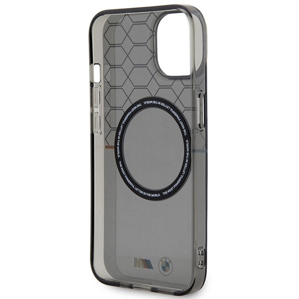 Чехол для iPhone 14 с узором BMW MagSafe Серый