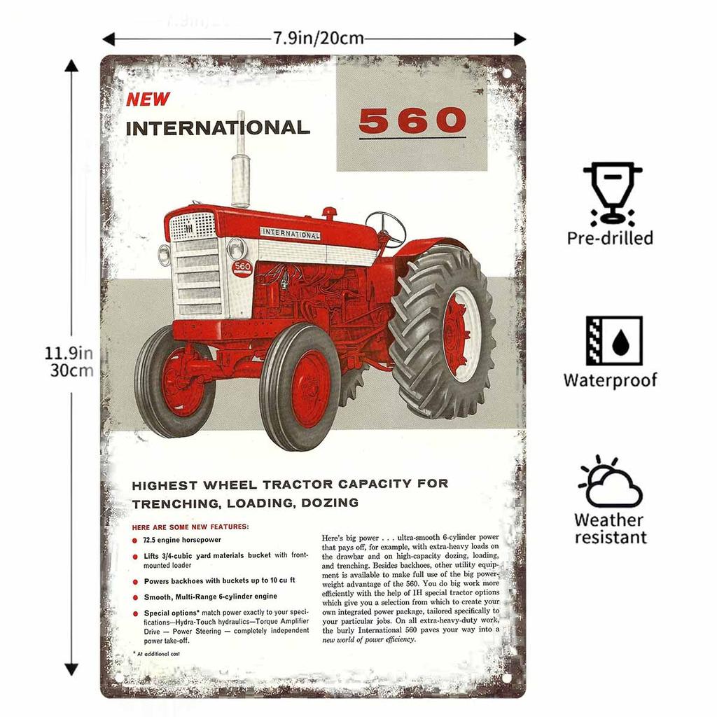 Мультяшная иллюстрация трактора, тянущего телегу с тыквами, винтажная металлическая настенная табличка, декор, постеры, рамки, гараж, гостиная