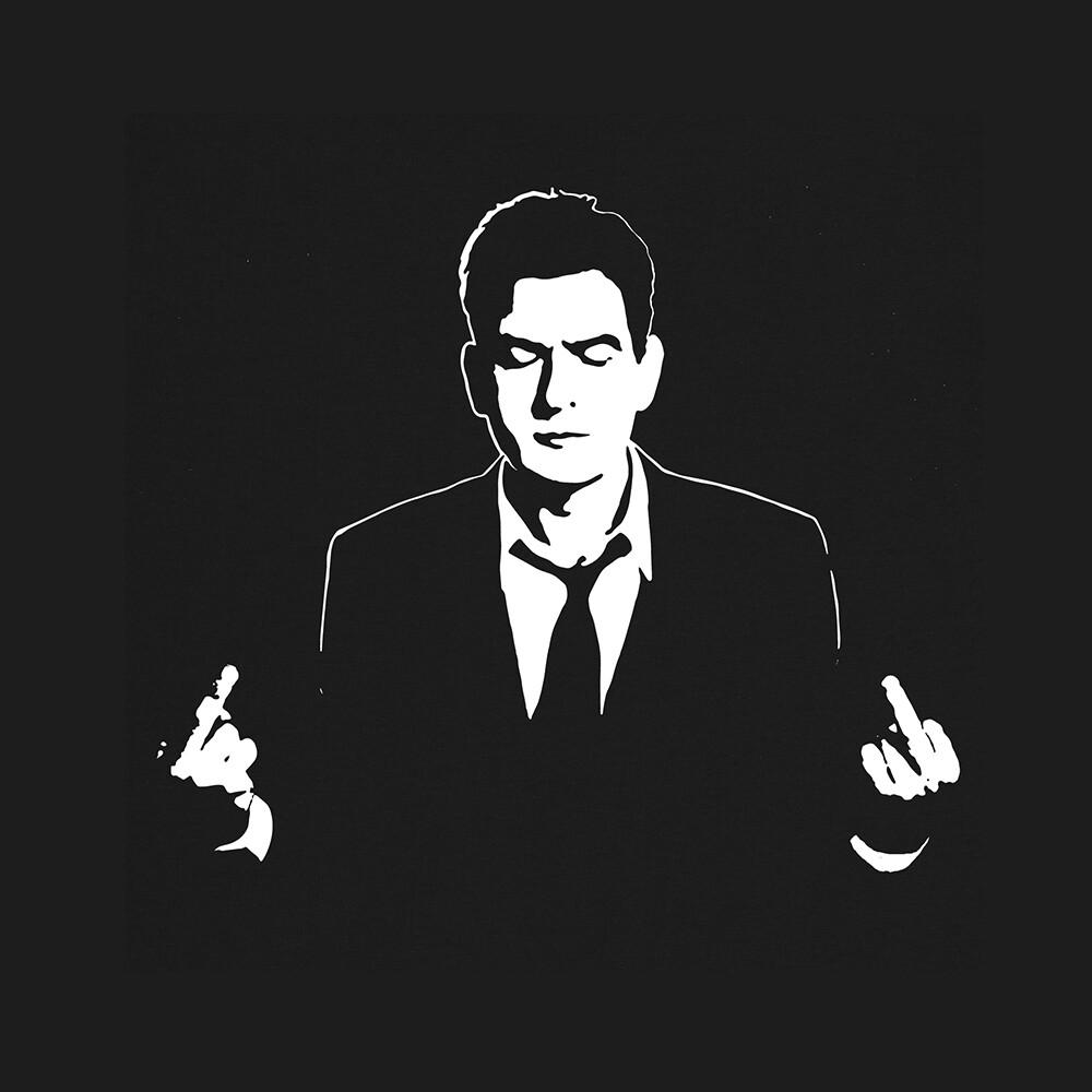 Charlie Sheen Middle Finger T Shirt Women Men Gift Idea Two and a Half Men Movie