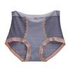 Lady Underpants Lace High Waist Solid Color Thin Tummy Control Elastic Panties Seamless Good Breathability Daily Sport Briefs