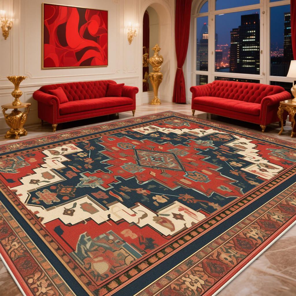 Ретро Персидский Ковер Украшение Гостиной Спальни Богемный Красный Ковры Большой Площади Моющийся Ковер для Гостиной Коврик для Гостиных Кофейных Столиков