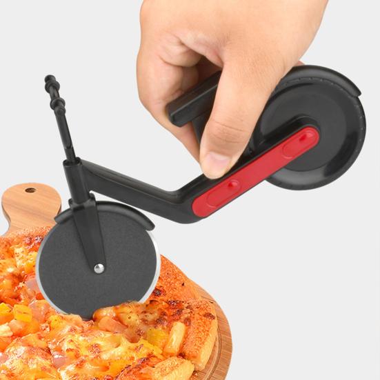 Bicycle-Shaped Pizza Cutter with Dual Wheels Stainless Steel Cake Dough Slicer