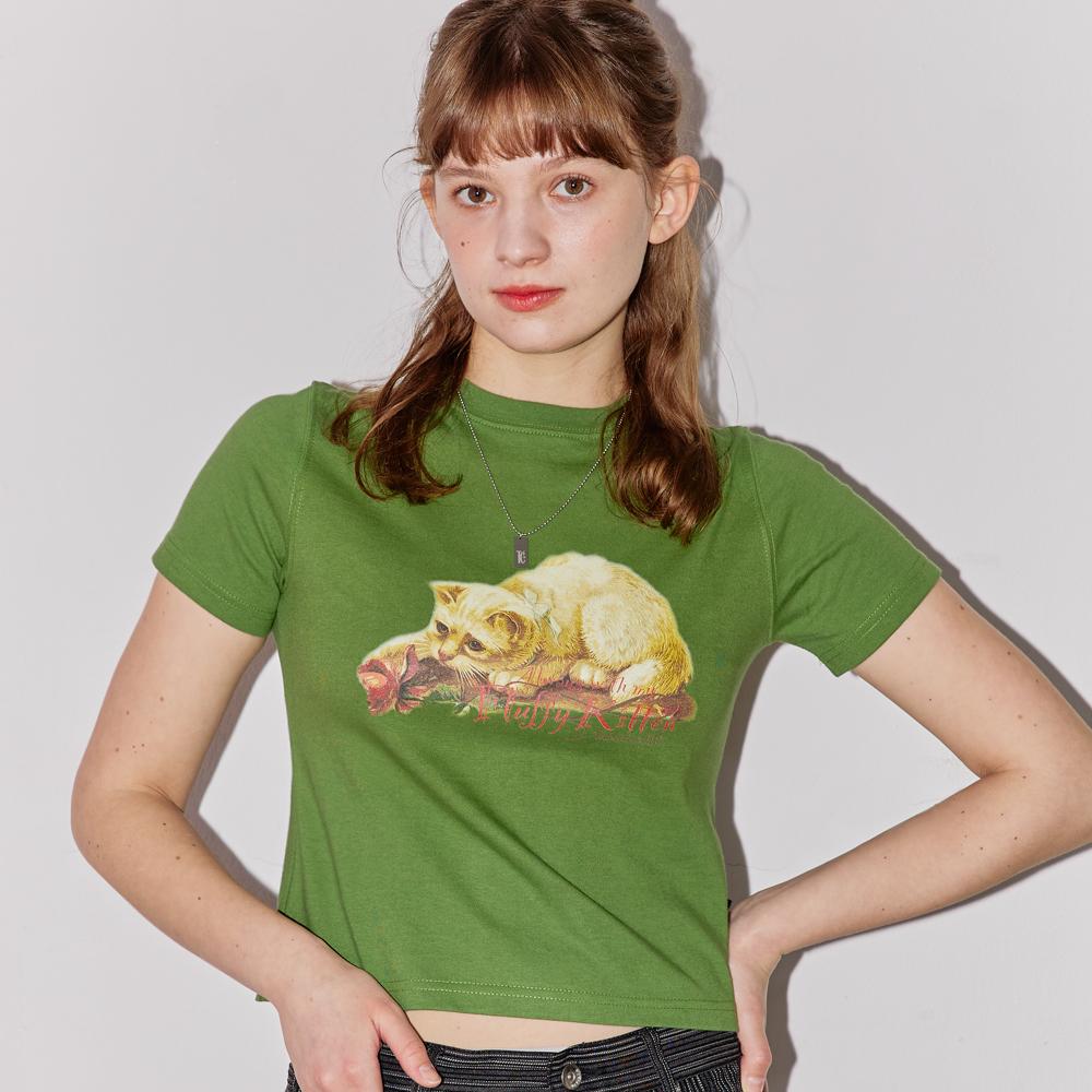 THENCE Crop Tee_Ird_Olive Green