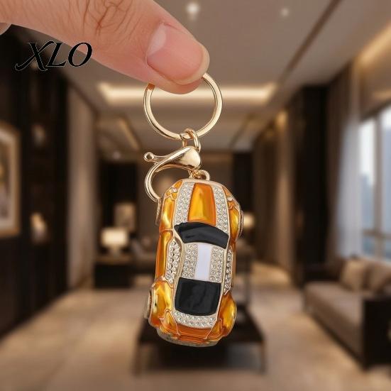 Брелок для ключей автомобиля со стразами, Спортивный брелок с блестящими стразами, Стильный из прочного цинкового сплава для женщин, Подвеска, Декоративное компактное кольцо для рюкзаков