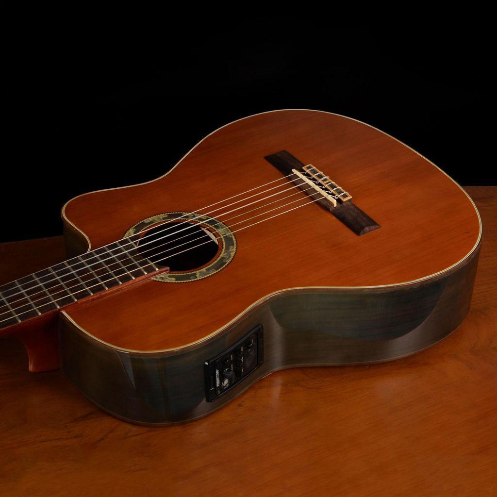 Акустическая-электрическая классическая гитара с цельной верхней декой, вырезом, красная сосна, нейлоновые струны, для продвинутой игры, унисекс