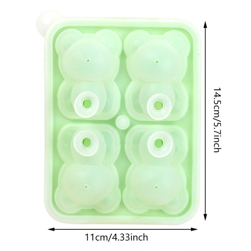 3D-форма для кубиков льда «Медведь» Поднос для кубиков льда «Медведь», легкосъемная силиконовая машина для изготовления ледяных шариков, поднос для напитков для охлажденных напитков, виски и коктейлей