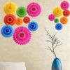 Paper Fan Flower Round Skeleton Scene Setting Props Paper Fans Pinwheels Hanging Flower for Party