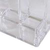 Space Saving Clear Pencil Organizer Cup 3 Compartments Transparent Pen Holder  Countertop Desk
