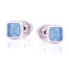 [Q7965] - Silver Earrings 'Meghan' Blue Agate Silver (rhodium-plated) - 5x5 Mm